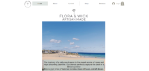 Screenshot of the Flora & Wick Website