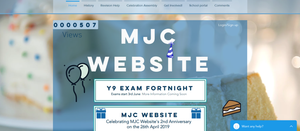 Screenshot of MJC Website